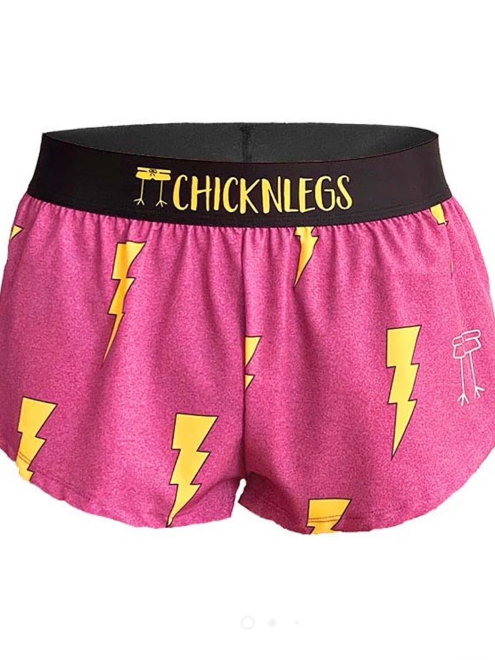 Chicknlegs Pink Bolts 1.5" Split Shorts